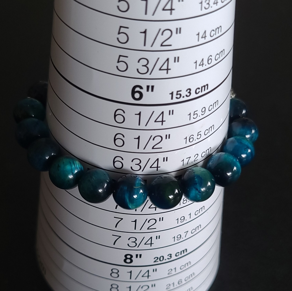 Handcrafted Blue Tiger Eye Bracelet - Picture 4 of 4